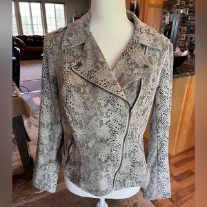 Faux Suede Snakeskin Jacket